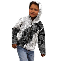 Hawaii Aloha Kid Hoodie White Quilt Patch Work Mix Plumeria Lei LT7 - Polynesian Pride