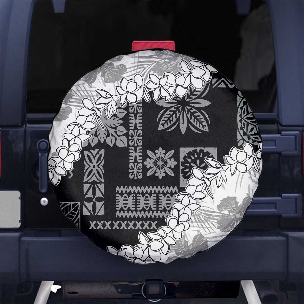Hawaii Aloha Spare Tire Cover White Quilt Patch Work Mix Plumeria Lei