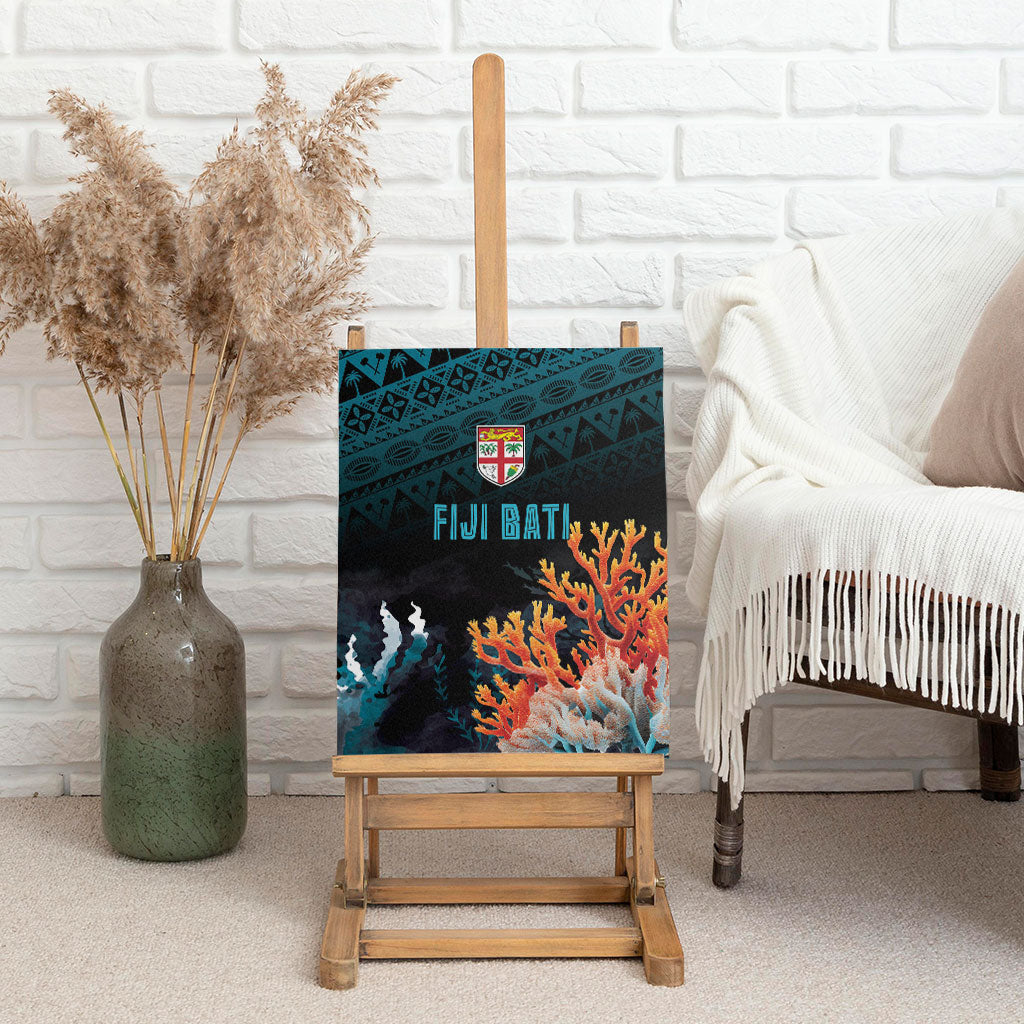 Fiji Bati Rugby Viti Masi Canvas Wall Art Coral Motifs LT7 - Polynesian Pride