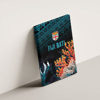 Fiji Bati Rugby Viti Masi Canvas Wall Art Coral Motifs LT7 - Polynesian Pride