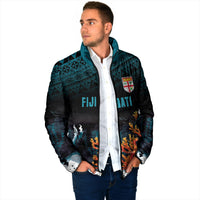 Fiji Bati Rugby Custom Viti Masi Padded Jacket Coral Motifs LT7 - Polynesian Pride