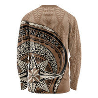 Tonga Ngatu Long Sleeve Shirt Tokelau Classic Motifs LT7 - Polynesian Pride