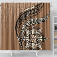Tonga Ngatu Shower Curtain Tokelau Classic Motifs LT7 - Polynesian Pride
