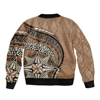 Tonga Ngatu Sleeve Zip Bomber Jacket Tokelau Classic Motifs LT7 - Polynesian Pride