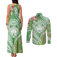 Aloha Molokai Island Couples Matching Tank Maxi Dress and Long Sleeve Button Shirt Hawaii Pua Kukui LT7 - Polynesian Pride