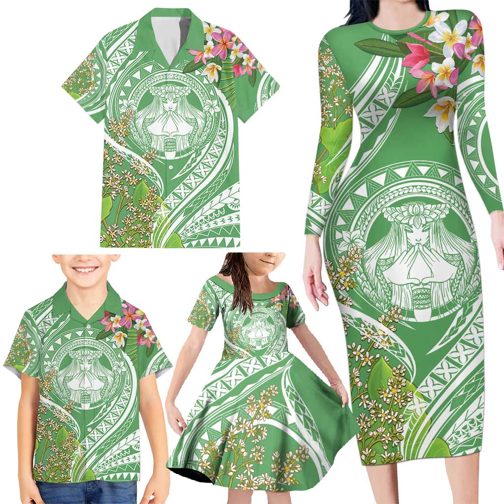 Aloha Molokai Island Family Matching Long Sleeve Bodycon Dress and Hawaiian Shirt Hawaii Pua Kukui LT7 - Polynesian Pride