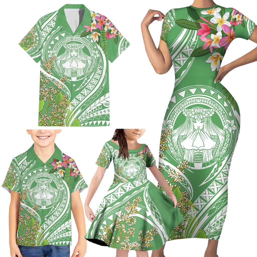 Aloha Molokai Island Family Matching Short Sleeve Bodycon Dress and Hawaiian Shirt Hawaii Pua Kukui LT7 - Polynesian Pride