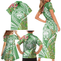 Aloha Molokai Island Family Matching Short Sleeve Bodycon Dress and Hawaiian Shirt Hawaii Pua Kukui LT7 - Polynesian Pride
