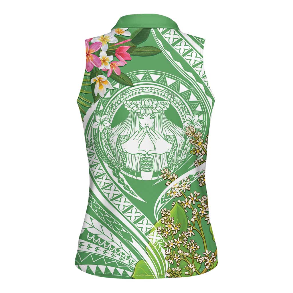 Aloha Molokai Island Women Sleeveless Polo Shirt Hawaii Pua Kukui LT7 - Polynesian Pride