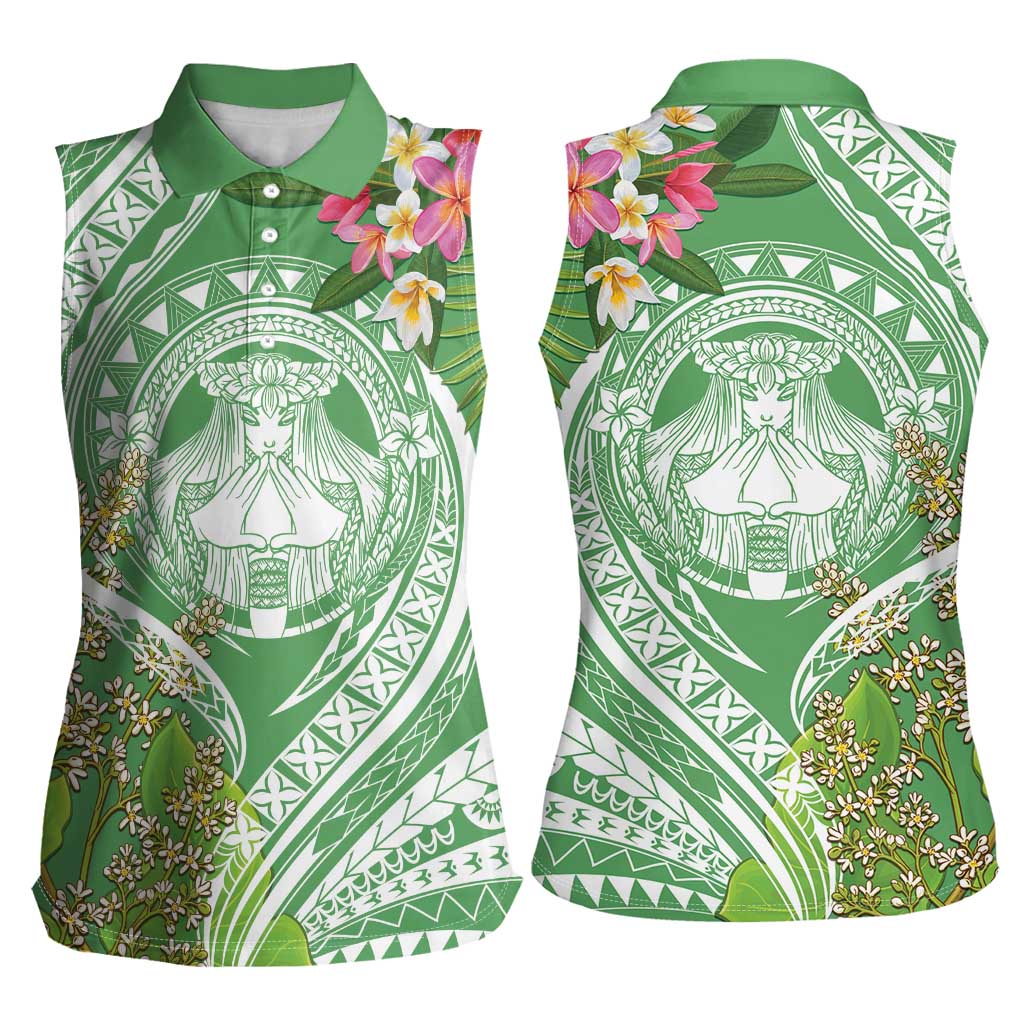 Aloha Molokai Island Women Sleeveless Polo Shirt Hawaii Pua Kukui LT7 - Polynesian Pride