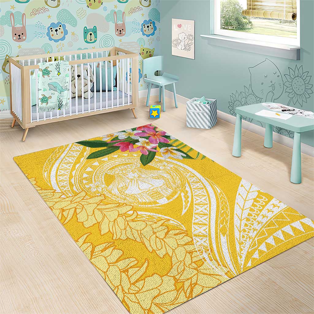 Aloha Hawaii Oahu Area Rug Wahine with Ilima Lei LT7 - Polynesian Pride