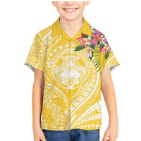 Aloha Hawaii Oahu Family Matching Mermaid Dress and Hawaiian Shirt Wahine with Ilima Lei LT7 Son's Shirt Yellow - Polynesian Pride