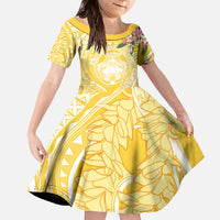Aloha Hawaii Oahu Family Matching Off The Shoulder Long Sleeve Dress and Hawaiian Shirt Wahine with Ilima Lei LT7 - Polynesian Pride