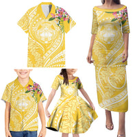 Aloha Hawaii Oahu Family Matching Puletasi and Hawaiian Shirt Wahine with Ilima Lei LT7 - Polynesian Pride