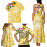Aloha Hawaii Oahu Family Matching Tank Maxi Dress and Hawaiian Shirt Wahine with Ilima Lei LT7 - Polynesian Pride