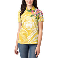 Aloha Hawaii Oahu Women Polo Shirt Wahine with Ilima Lei