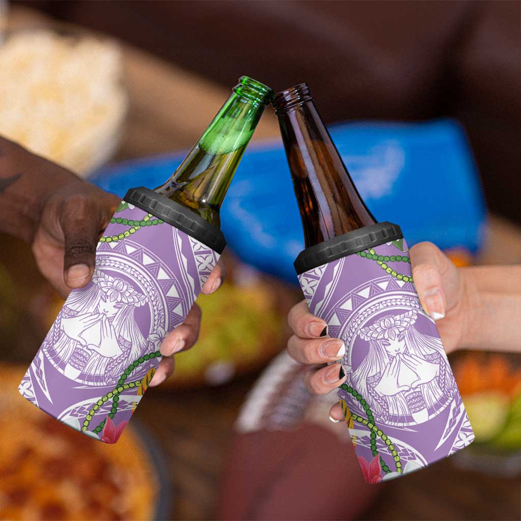 Aloha Hawaii Kauai 4 in 1 Can Cooler Tumbler Frangipani Mix Mokihana Lei LT7 - Polynesian Pride