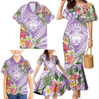 Aloha Hawaii Kauai Family Matching Mermaid Dress and Hawaiian Shirt Frangipani Mix Mokihana Lei LT7 - Polynesian Pride