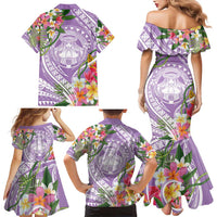 Aloha Hawaii Kauai Family Matching Mermaid Dress and Hawaiian Shirt Frangipani Mix Mokihana Lei LT7 - Polynesian Pride