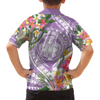 Aloha Hawaii Kauai Family Matching Off Shoulder Maxi Dress and Hawaiian Shirt Frangipani Mix Mokihana Lei LT7 - Polynesian Pride