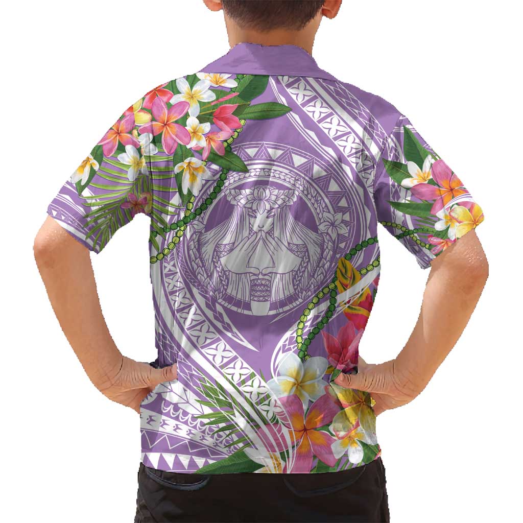 Aloha Hawaii Kauai Family Matching Puletasi and Hawaiian Shirt Frangipani Mix Mokihana Lei LT7 - Polynesian Pride