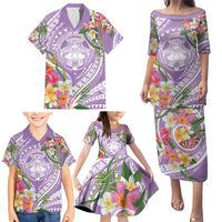Aloha Hawaii Kauai Family Matching Puletasi and Hawaiian Shirt Frangipani Mix Mokihana Lei LT7 - Polynesian Pride
