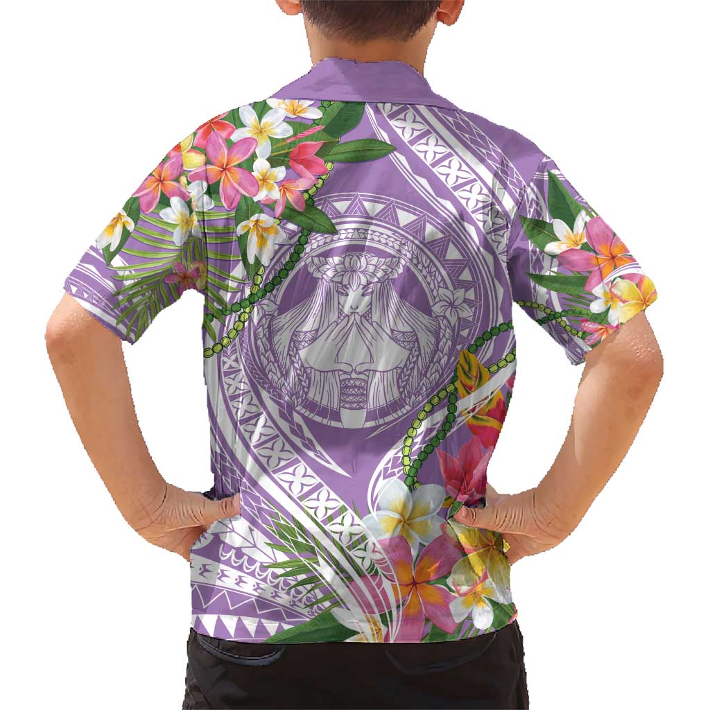 Aloha Hawaii Kauai Family Matching Short Sleeve Bodycon Dress and Hawaiian Shirt Frangipani Mix Mokihana Lei LT7 - Polynesian Pride