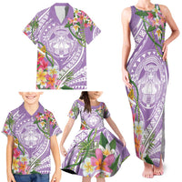 Aloha Hawaii Kauai Family Matching Tank Maxi Dress and Hawaiian Shirt Frangipani Mix Mokihana Lei LT7 - Polynesian Pride