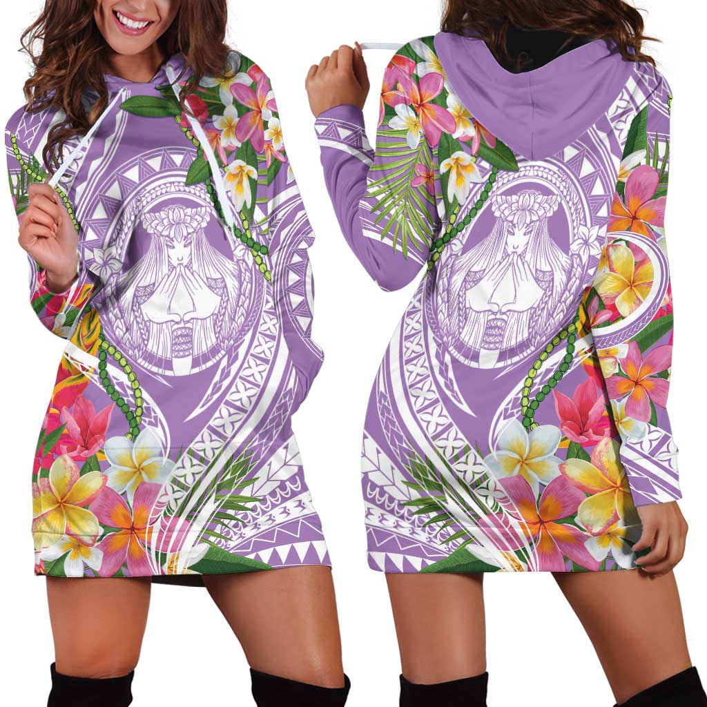 Aloha Hawaii Kauai Hoodie Dress Frangipani Mix Mokihana Lei LT7 - Polynesian Pride