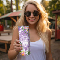 Aloha Hawaii Kauai Skinny Tumbler Frangipani Mix Mokihana Lei LT7 - Polynesian Pride
