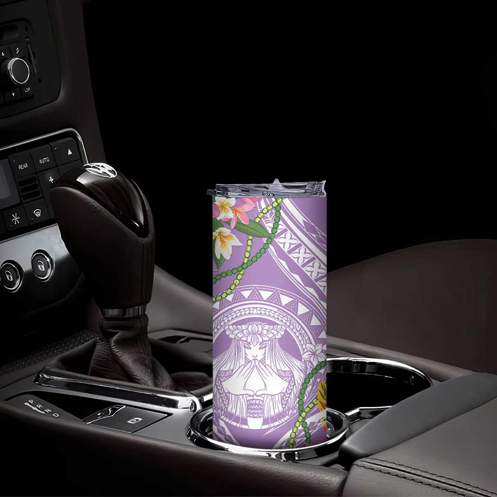 Aloha Hawaii Kauai Skinny Tumbler Frangipani Mix Mokihana Lei LT7 - Polynesian Pride