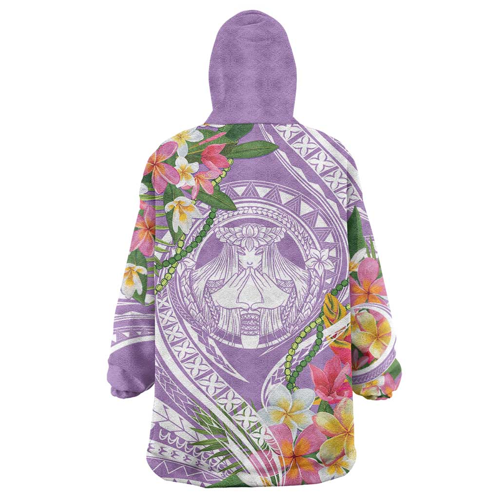 Aloha Hawaii Kauai Wearable Blanket Hoodie Frangipani Mix Mokihana Lei LT7 - Polynesian Pride