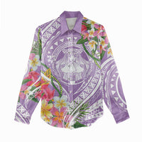 Aloha Hawaii Kauai Women Casual Shirt Frangipani Mix Mokihana Lei LT7 - Polynesian Pride