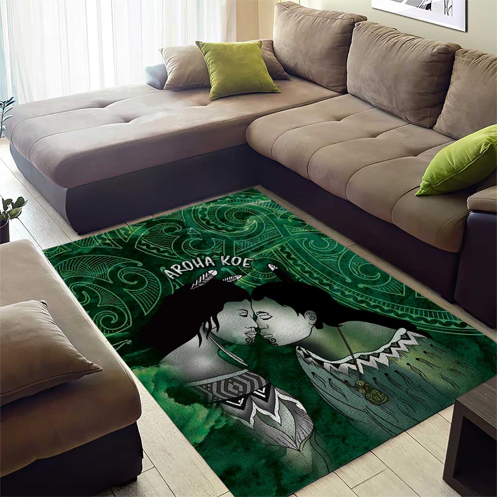 New Zealand Aroha Koe Mama Area Rug Maori Hongi - Pounamu