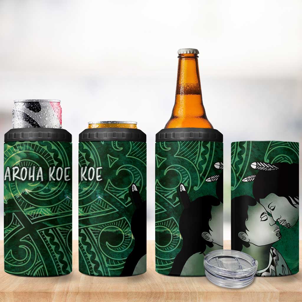 New Zealand Aroha Koe Mama 4 in 1 Can Cooler Tumbler Maori Hongi - Pounamu LT7 - Polynesian Pride