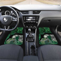 New Zealand Aroha Koe Mama Car Mats Maori Hongi - Pounamu LT7 Set 2pcs - Front Green - Polynesian Pride