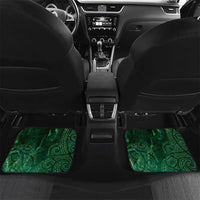 New Zealand Aroha Koe Mama Car Mats Maori Hongi - Pounamu LT7 Set 2pcs - Back Green - Polynesian Pride
