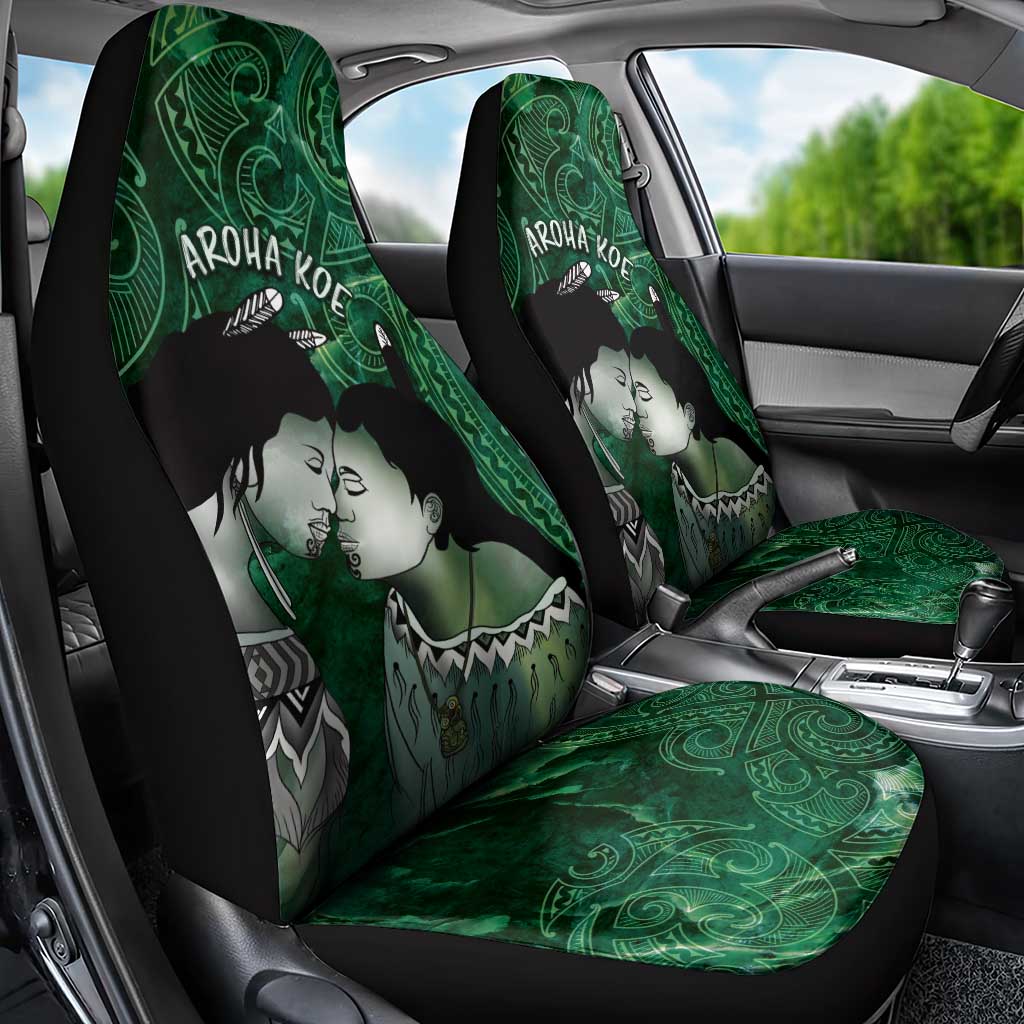 New Zealand Aroha Koe Mama Car Seat Cover Maori Hongi - Pounamu LT7 - Polynesian Pride