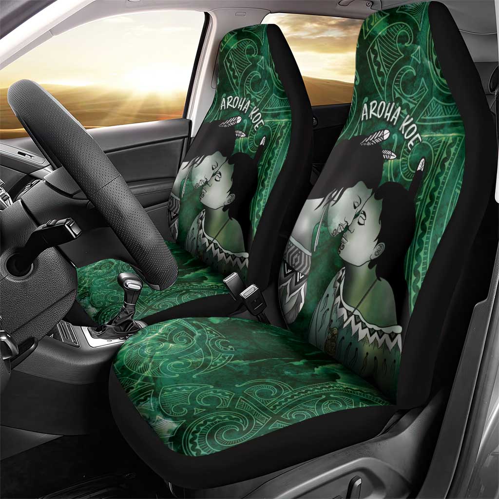 New Zealand Aroha Koe Mama Car Seat Cover Maori Hongi - Pounamu LT7 - Polynesian Pride