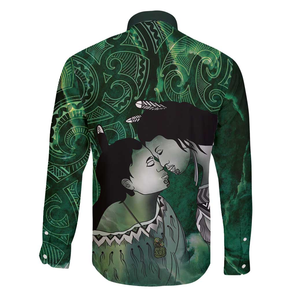 New Zealand Aroha Koe Mama Family Matching Off Shoulder Maxi Dress and Hawaiian Shirt Maori Hongi - Pounamu LT7 - Polynesian Pride