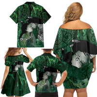 New Zealand Aroha Koe Mama Family Matching Off Shoulder Short Dress and Hawaiian Shirt Maori Hongi - Pounamu LT7 - Polynesian Pride