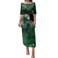 New Zealand Aroha Koe Mama Family Matching Puletasi and Hawaiian Shirt Maori Hongi - Pounamu LT7 Mom's Dress Green - Polynesian Pride