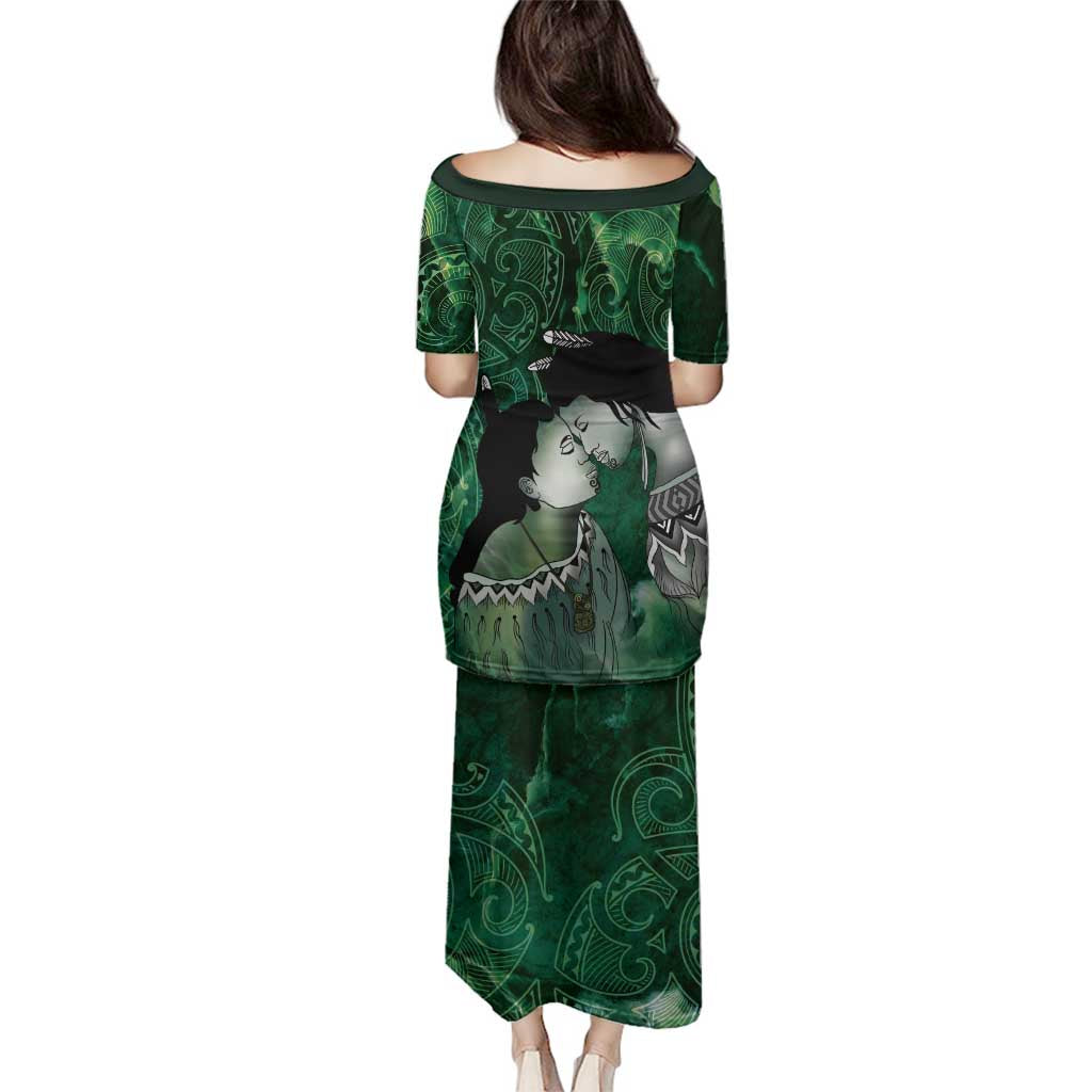 New Zealand Aroha Koe Mama Family Matching Puletasi and Hawaiian Shirt Maori Hongi - Pounamu LT7 - Polynesian Pride