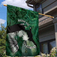 New Zealand Aroha Koe Mama Garden Flag Maori Hongi - Pounamu LT7 - Polynesian Pride