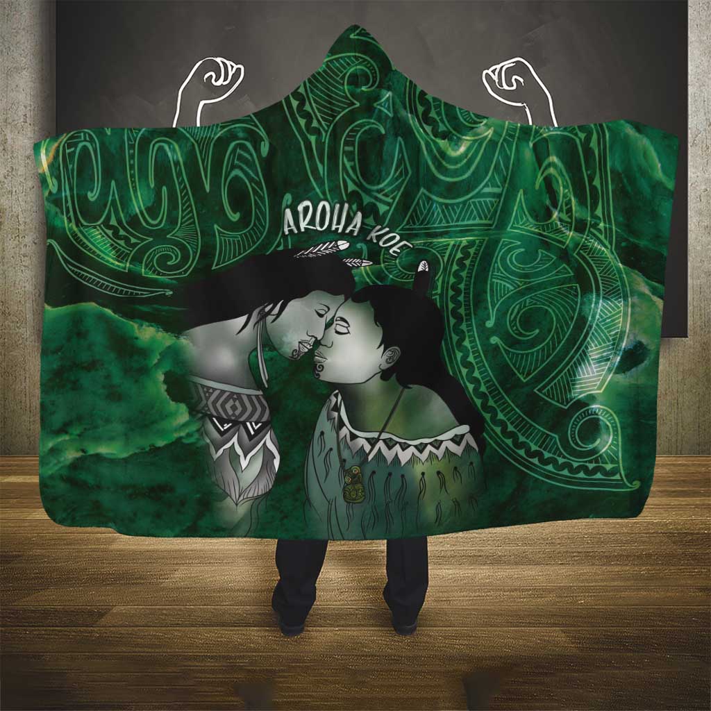 New Zealand Aroha Koe Mama Hooded Blanket Maori Hongi - Pounamu LT7 - Polynesian Pride
