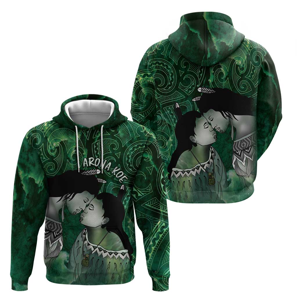 New Zealand Aroha Koe Mama Hoodie Maori Hongi - Pounamu LT7 - Polynesian Pride