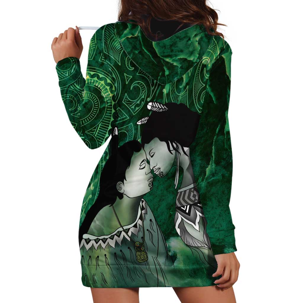 New Zealand Aroha Koe Mama Hoodie Dress Maori Hongi - Pounamu LT7 - Polynesian Pride