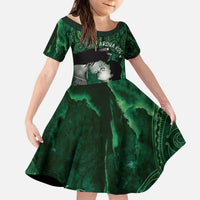 New Zealand Aroha Koe Mama Kid Short Sleeve Dress Maori Hongi - Pounamu LT7 KID Green - Polynesian Pride