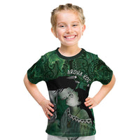 New Zealand Aroha Koe Mama Kid T Shirt Maori Hongi - Pounamu LT7 Green - Polynesian Pride
