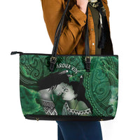 New Zealand Aroha Koe Mama Leather Tote Bag Maori Hongi - Pounamu LT7 - Polynesian Pride